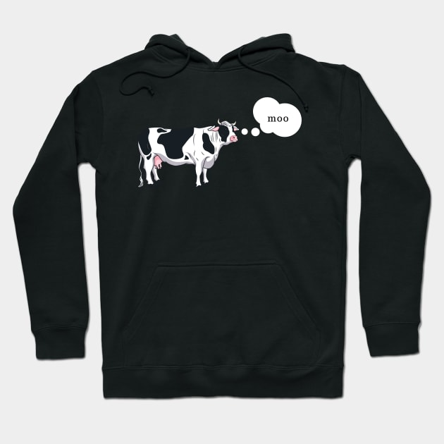 Cartoon Cow Moo Hoodie by GypsyBluegrassDesigns